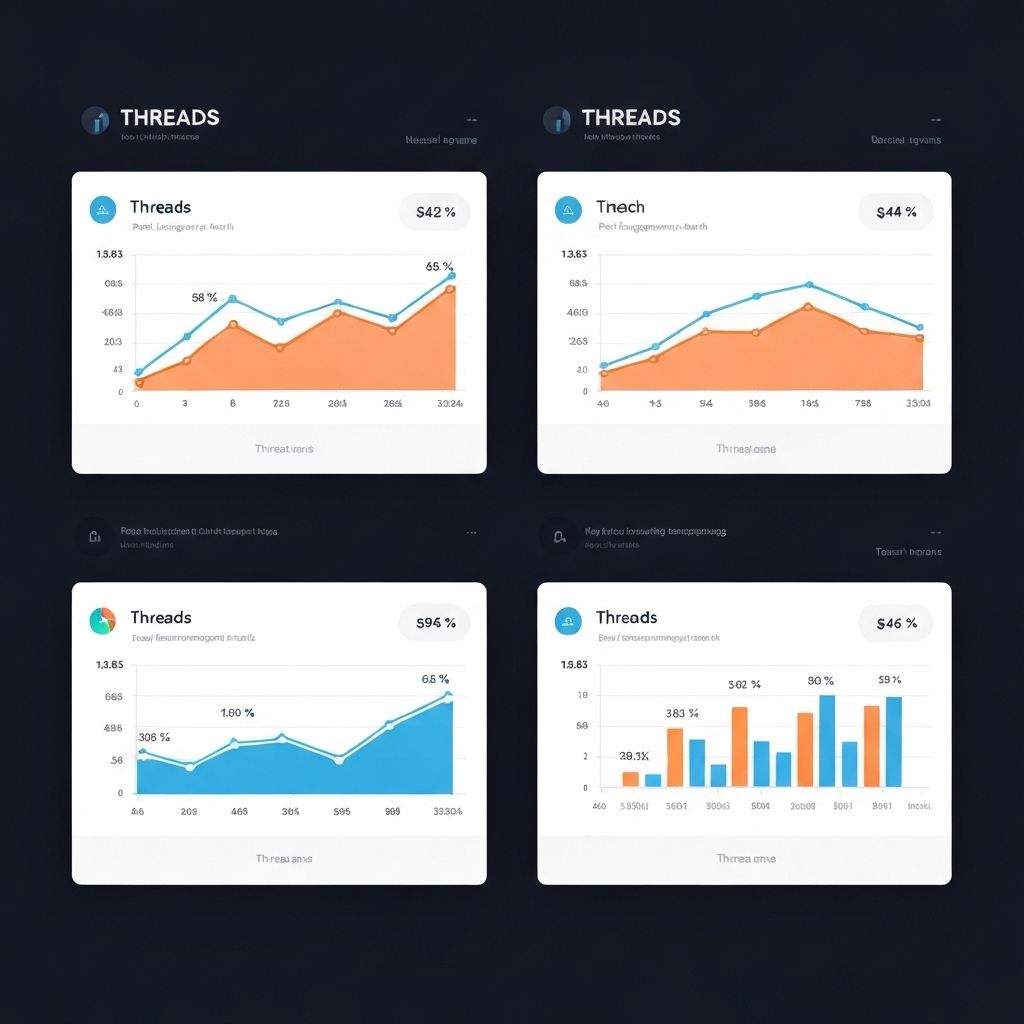 Threads數據分析儀表板展示10個關鍵營銷指標與趨勢圖表